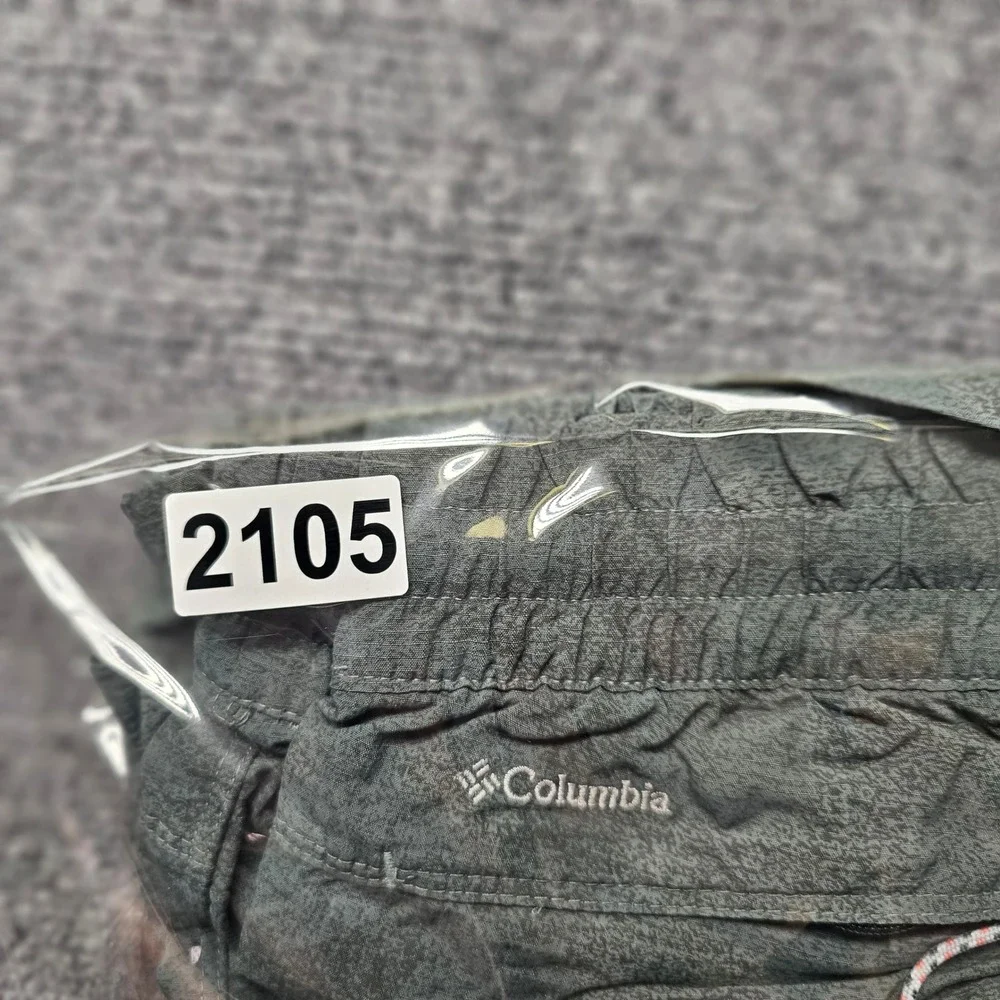 Columbia Mens Nylon Cargo Shorts Gray Print Mesh Lined AL1986 Size M 4L